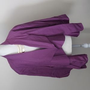 Ashley Stewart Linen Open Front Blazer